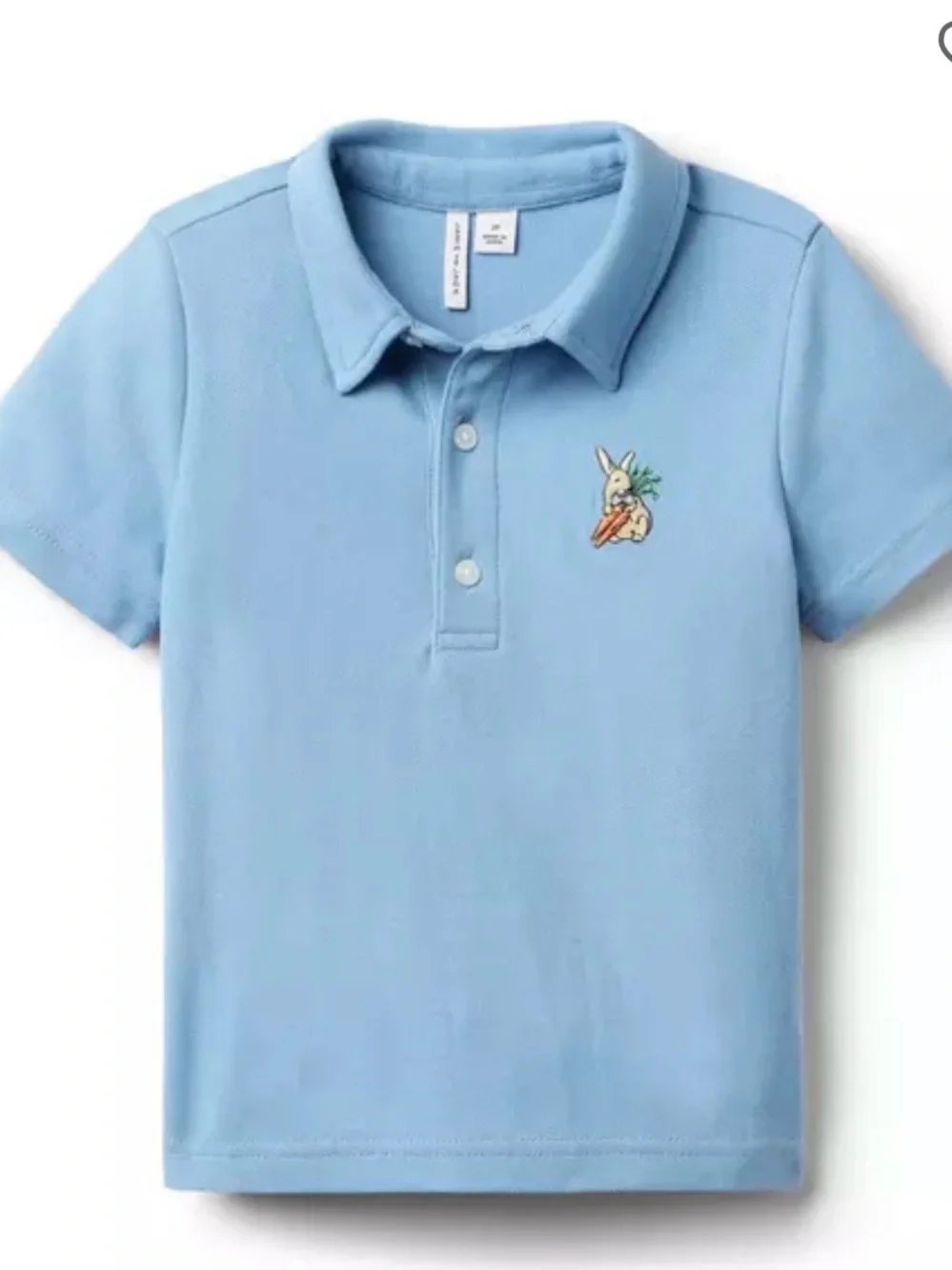 Janie and Jack Light Blue Polo with Bunny Embroidery